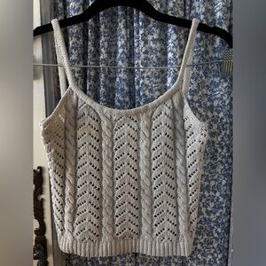 Elegant Cream Knit Women's Top